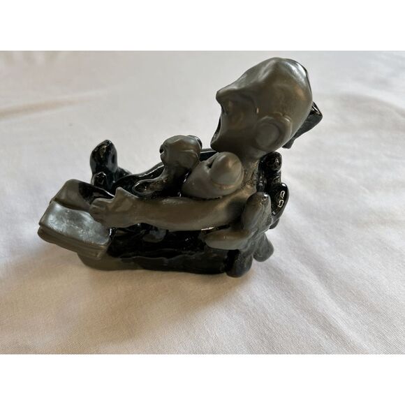 Unique Tribal Clay Statues Set of Three, Small, Signed, Unknown Signature - Picture 11 of 11